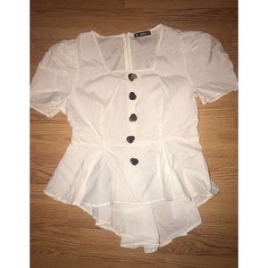 White Peplum Shirt